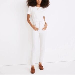 Madewell White Straight Leg Jeans